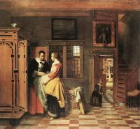 Pieter de Hooch - At the Linen Closet